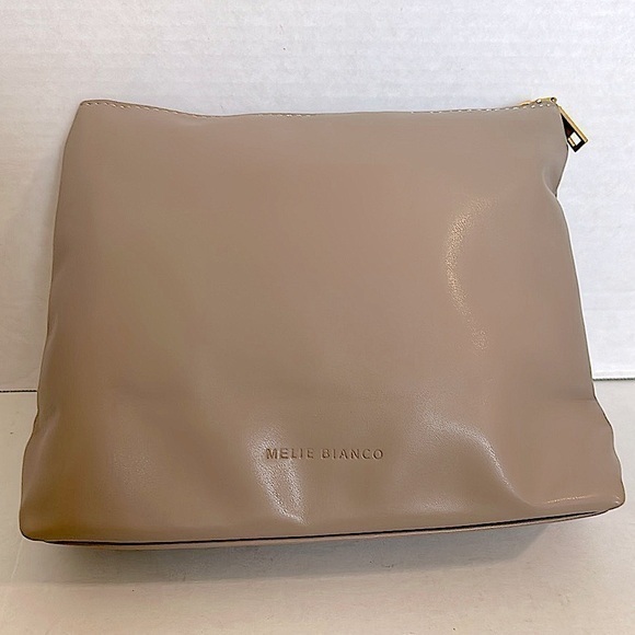 Melie Bianco Handbags - Melie Bianco Zip Top Tan Pouch Clutch NWOT